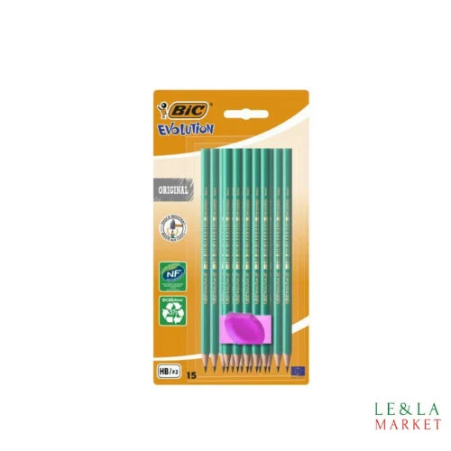 crayons papier hb crayons bic evolution HB 15 PCS + GOMME