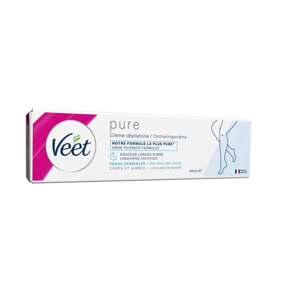 créme dépilatoire Veet pure pour peaux sensibles corp et jambes 200ml