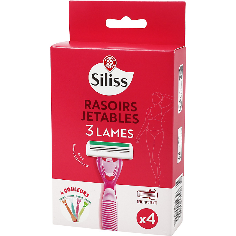 SILISS RASOIRS JETABLES 3 LAMMES X 4 PIECES