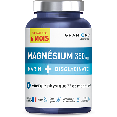 Granions Double Magnésium 360mg - Format Eco 6 Mois - 180 Comprimés