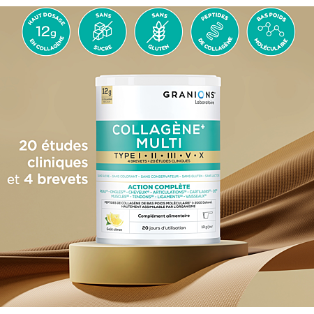 Granions – Collagène Multi Types I II III V X en Poudre 260 g