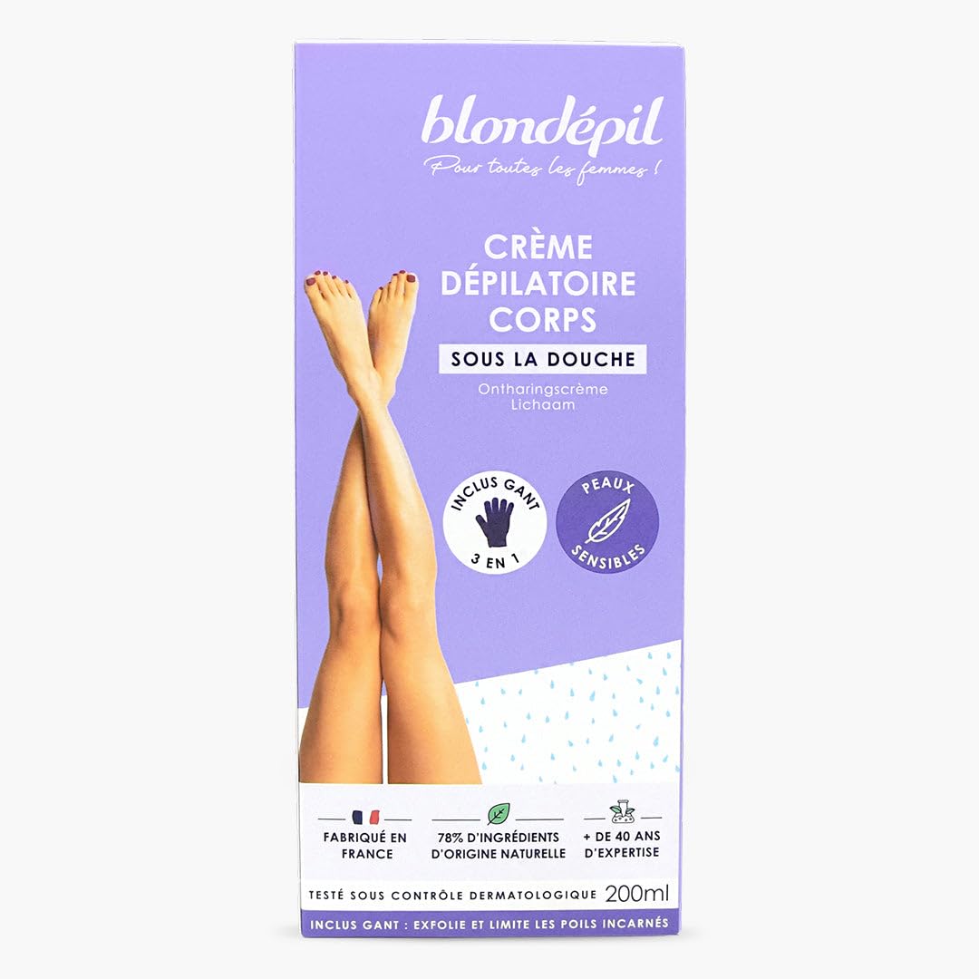 Crème Dépilatoire Blondépil Corps Sous la Douche – Peaux Sensibles – 200 ml 2 pcs