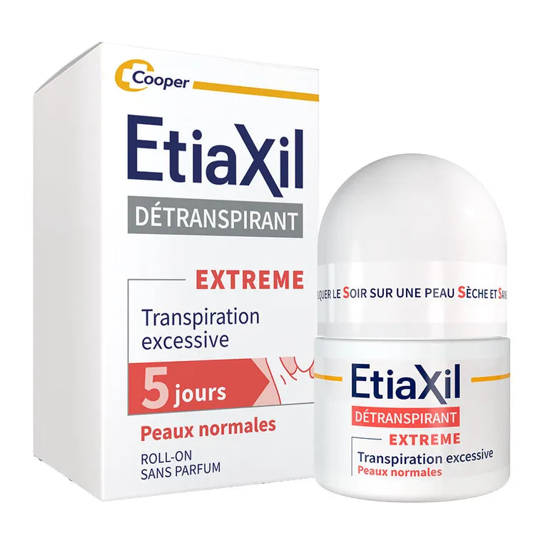 ETIAXIL - Déodorant Détranspirant - Traitement Transpiration Excessive - Aisselles - EXTREME - Peaux Normales - 15 ml