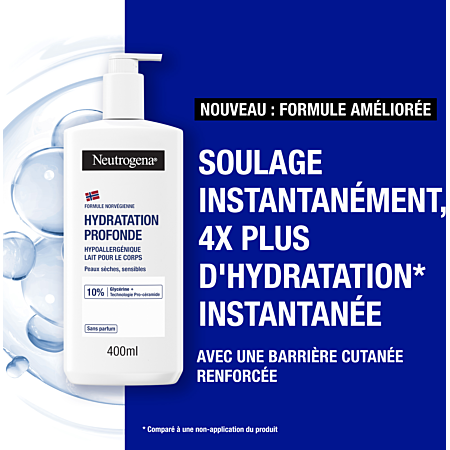 Neutrogena Hydratation Profonde Lait Hypoallergénique Flacon-Pompe 400ml