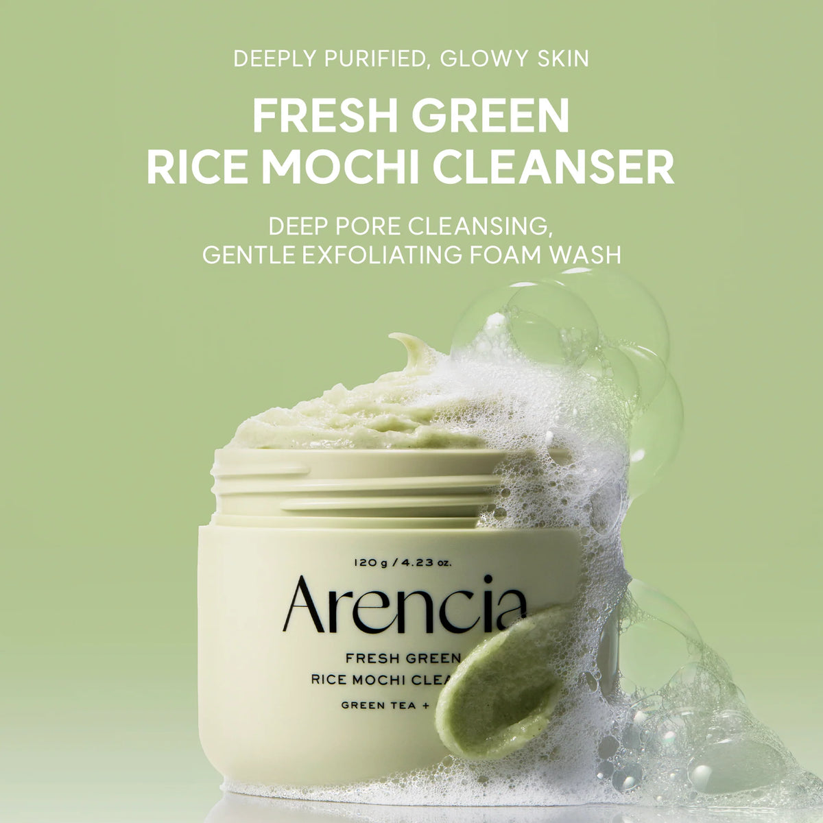 arencia fresh green rice mochi cleanser 120g