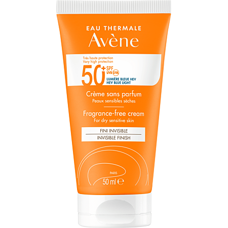 Avène Crème SPF 50+ – Peaux Sensibles & Sèches | Sans Parfum | 50 ml