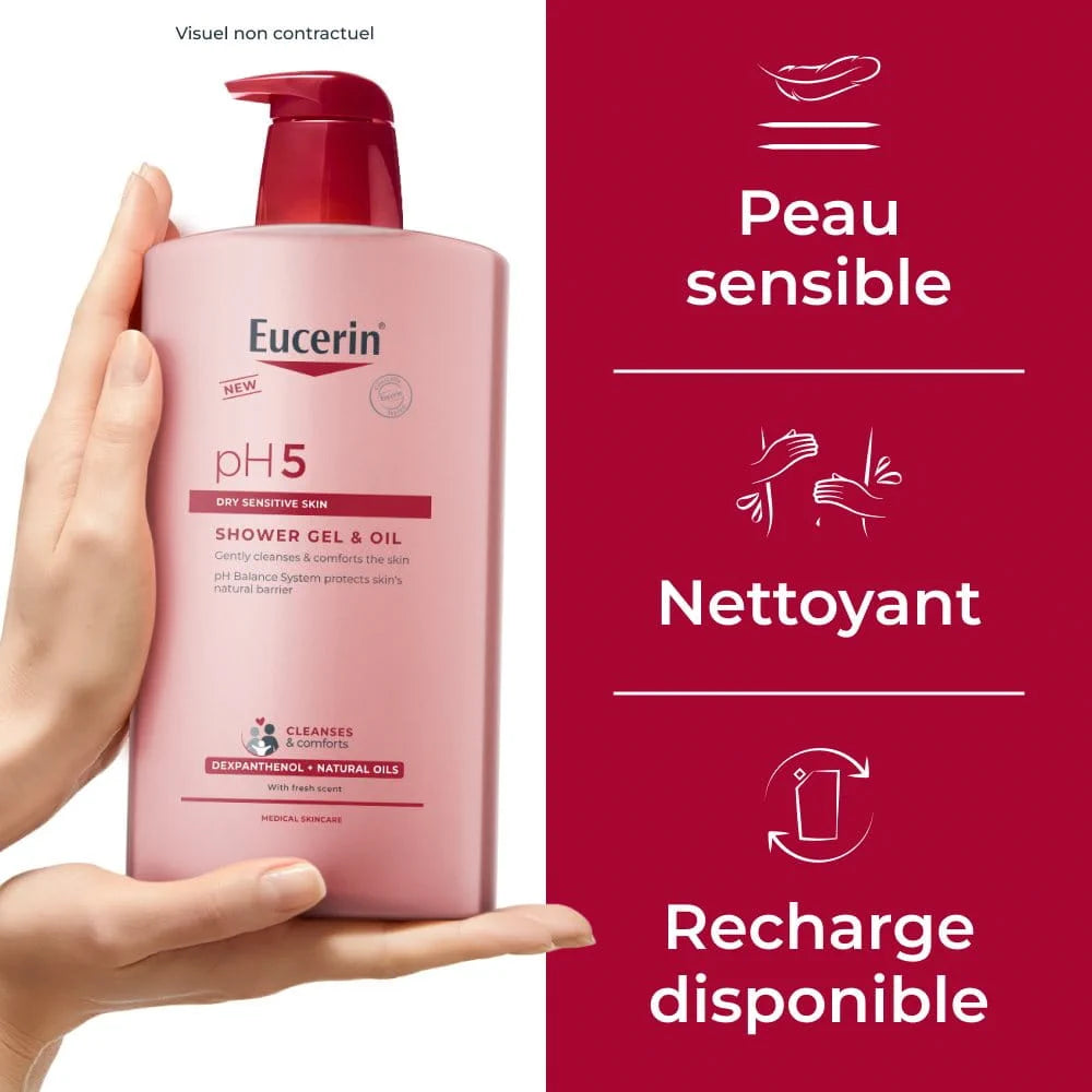 eucerin ph5 gel huile de douche 1l