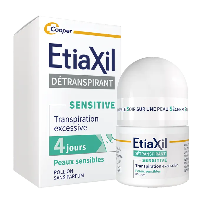 Etiaxil Déodorant Détranspirant Sensitive - Traitement Transpiration Excessive - Peaux Sensibles - Roll-On, 15ml