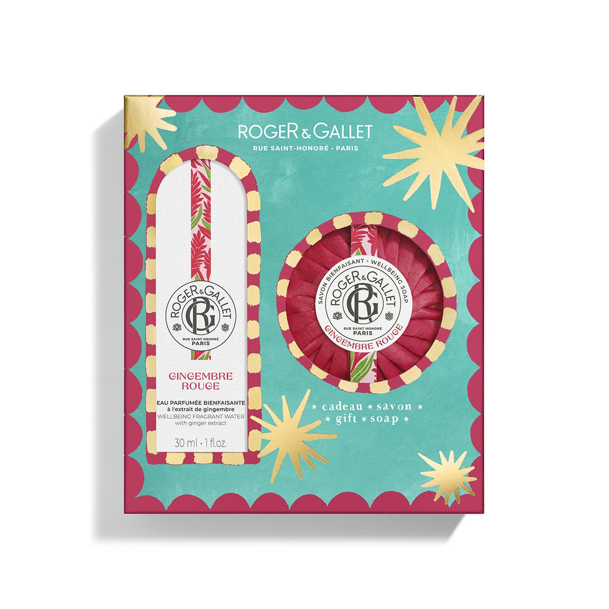 ROGER & GALLET Coffret Savon + Eau parfumée 30 ml Gingembre Rouge