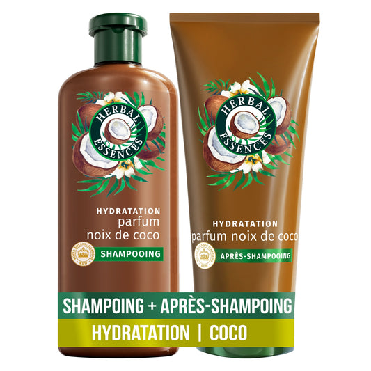 herbal essences shampoing et aprés shampoing hydratation noix de coco