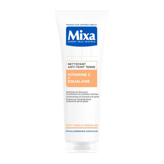 Mixa  Gel nettoyant éclat - Vitamine C & squalane - Peaux ternes - 200 ml