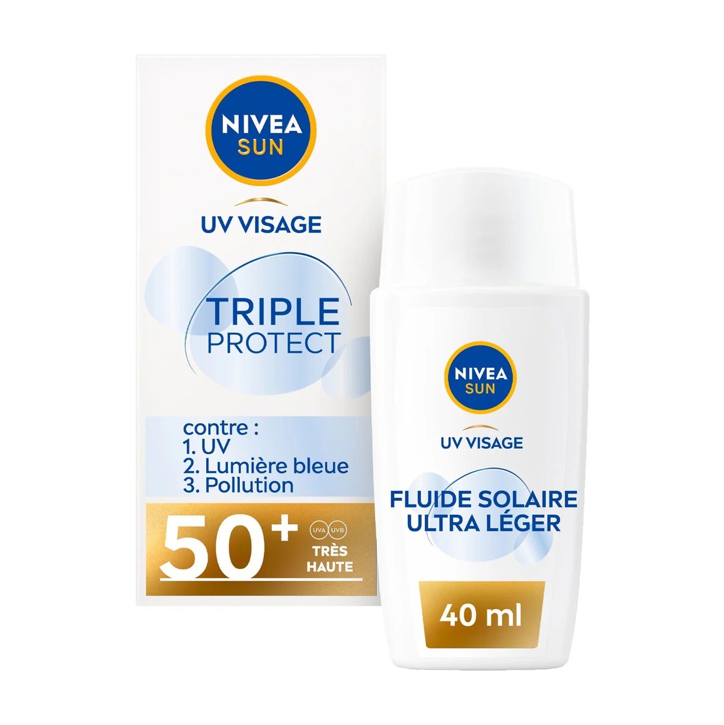 Nivea Sun  Fluide solaire SPF 50+ - Triple Protect - Visage - 40 ml