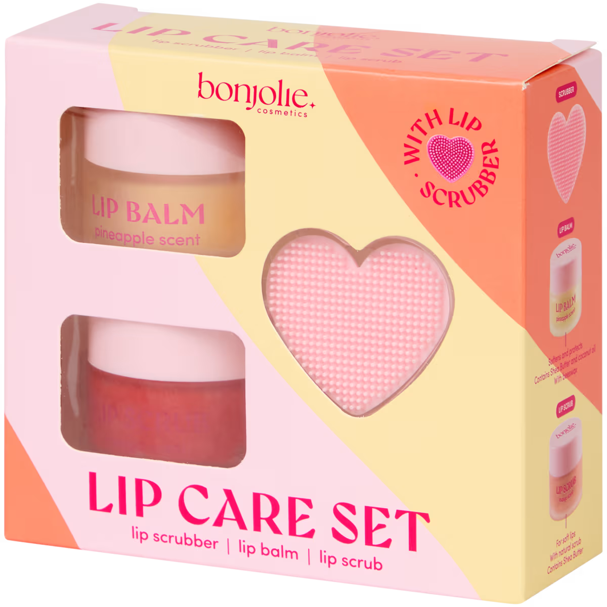 bonjolie lip care set 3 PIECES LIP SCRUBBER / LIP BALM / LIP SCRUB