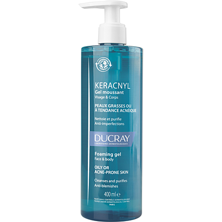 Ducray Gel moussant nettoyant/purifiant visage et corps peaux grasses 400ml