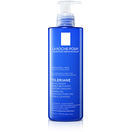 Toleriane Gel Moussant Double Nettoyant Purifiant Apaisant 400ml