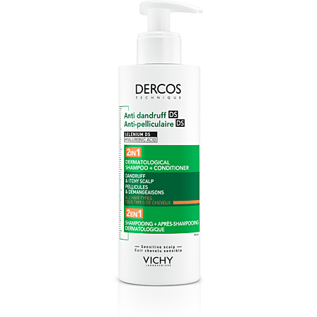 Vichy Dercos Anti-Pelliculaire DS Shampooing Démêlant Traitant 2 En 1 390ml