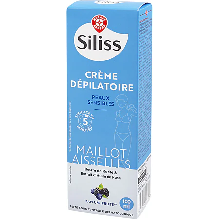 créme dépilatoire peaux sensibles pour maillot aisselles SILISS - Marque repère 100ml