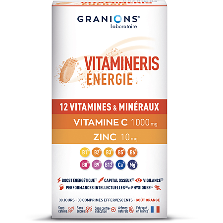Granions  Vitamineris Énergie 1000mg 30 Comprimés Effervescents