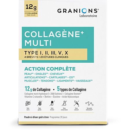 Granions – Collagène Multi Types I II III V X en Poudre 260 g