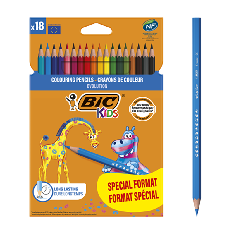 crayon de couleur bic kids evolution 18 PCS