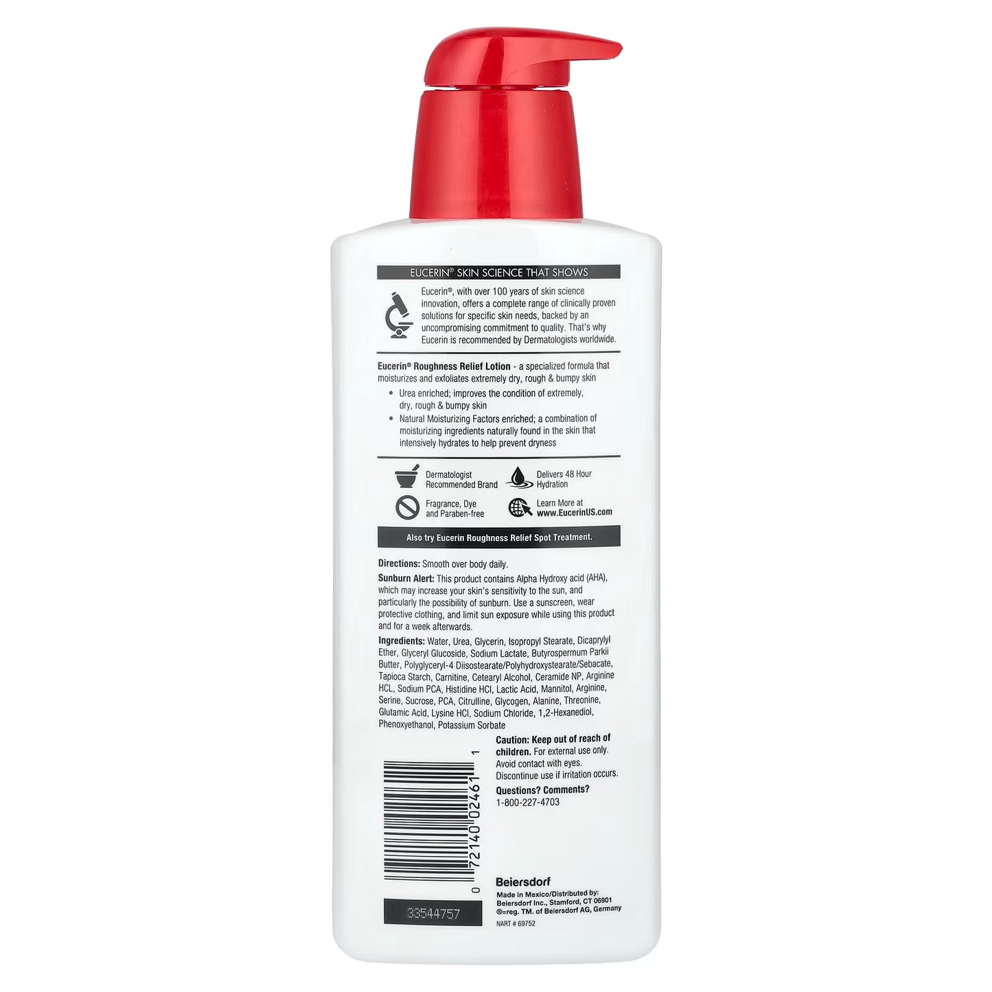 Eucerin, Lotion pour le soulagement des rugosités, Sans parfum, 500 ml