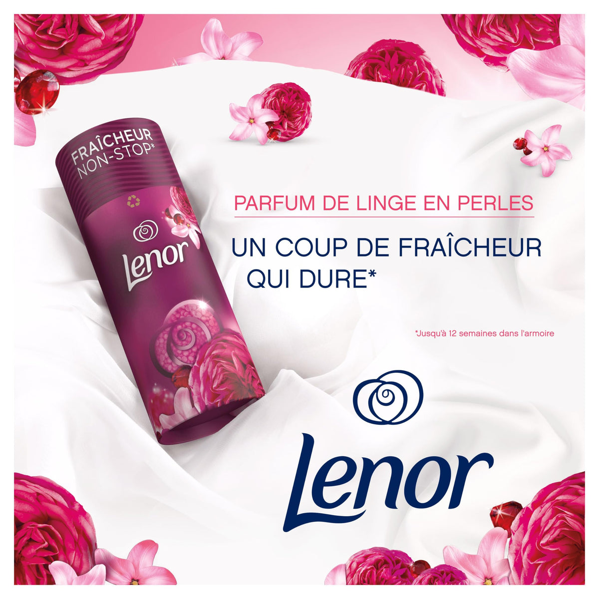 lenor parfum de linge en perles jasmin et rose de mai