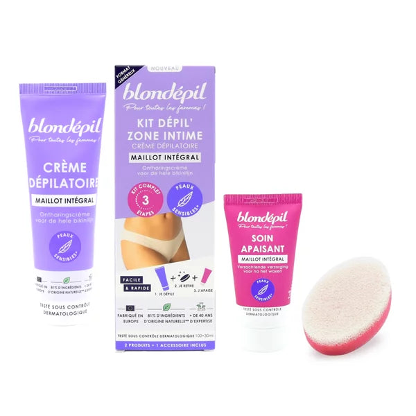 créme dépilatoir Kit Dépil' Zone Intime 3 pieces Blondépil 100+30ml