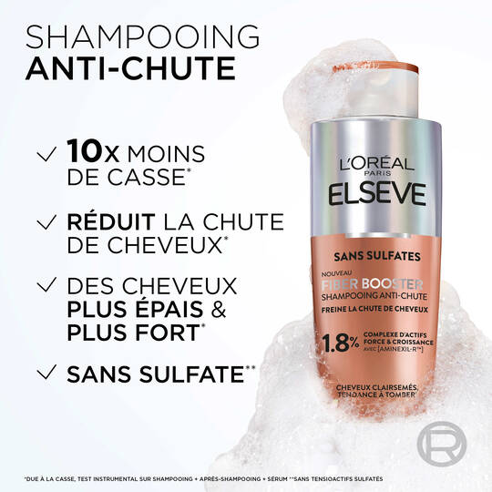 Elseve Fiber Booster Shampooing Sans Sulfates Anti-Chute Enrichi en AMINEXIL 200ML