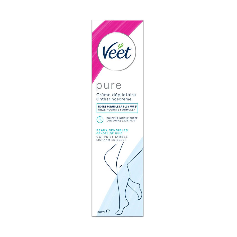 créme dépilatoire Veet pure pour peaux sensibles corp et jambes 200ml