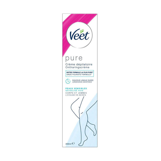 créme dépilatoire Veet pure pour peaux sensibles corp et jambes 200ml