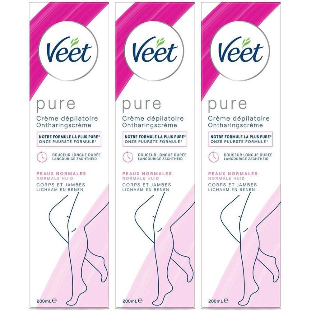 créme dépilatoire Veet pure pour peaux normales corp et jambes 200ml
