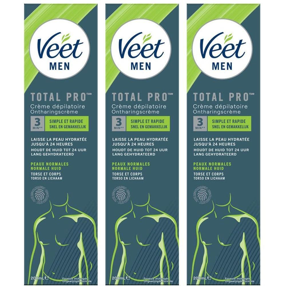 creme depilatoire veet men total pro peaux normales 200ml