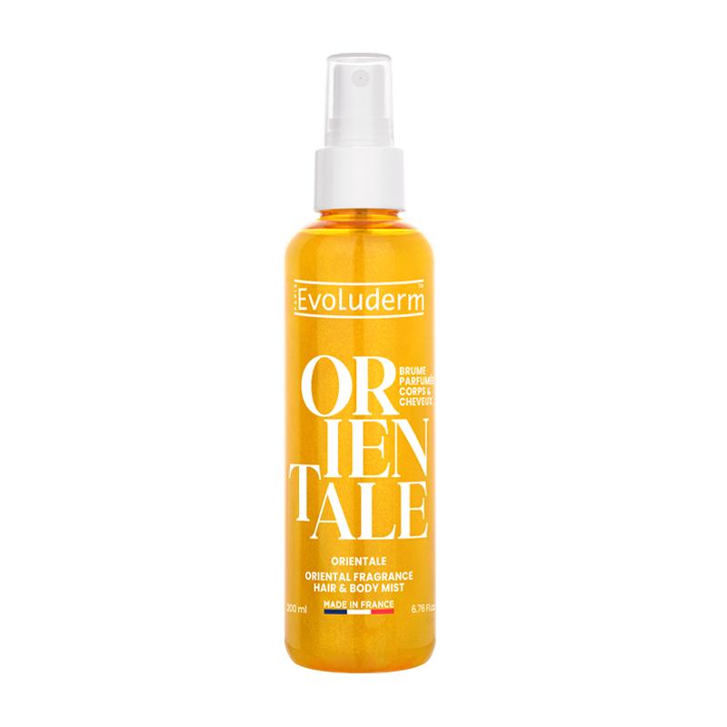 brume pailleté parfumée corps et cheveux evoluderm ORIENTALE
