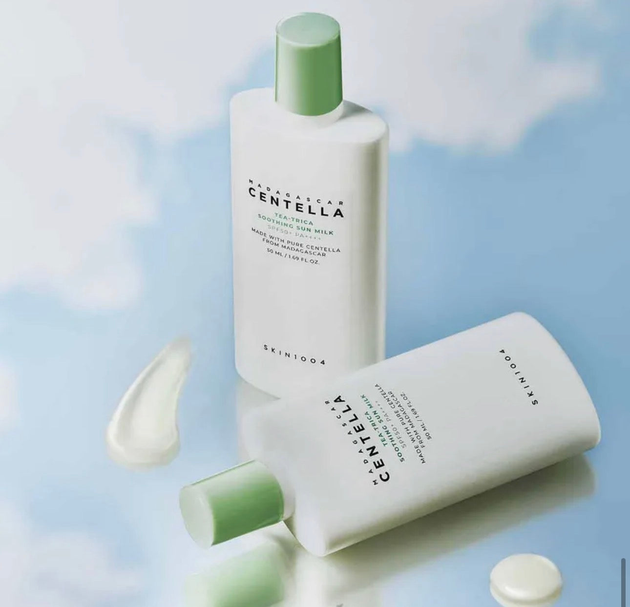 SKIN1004 - Madagascar Centella Tea-Trica Soothing Sun Milk spf50++- Lait solaire apaisant centella et tea tree de Madagascar