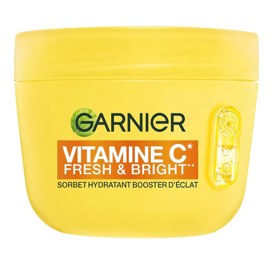 GARNIER - SkinActive Vitamine C - Crème Sorbet Hydratante Boost d'Eclat Fresh et Bright - Crème Hydratante et Anti-Taches - Unifie et Illumine le Teint - Tous Types de Peaux - 85 ml