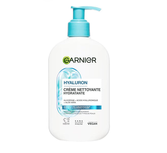 GARNIER Skin Active - Gel Nettoyant Apaisant - pH Neutre - Élimine Maquillage & Impuretés - Hydrate & Repulpe - Enrichi En Aloe Vera, Glycérine & Acide Hyaluronique - Vegan & Cruelty Free - 250 ml