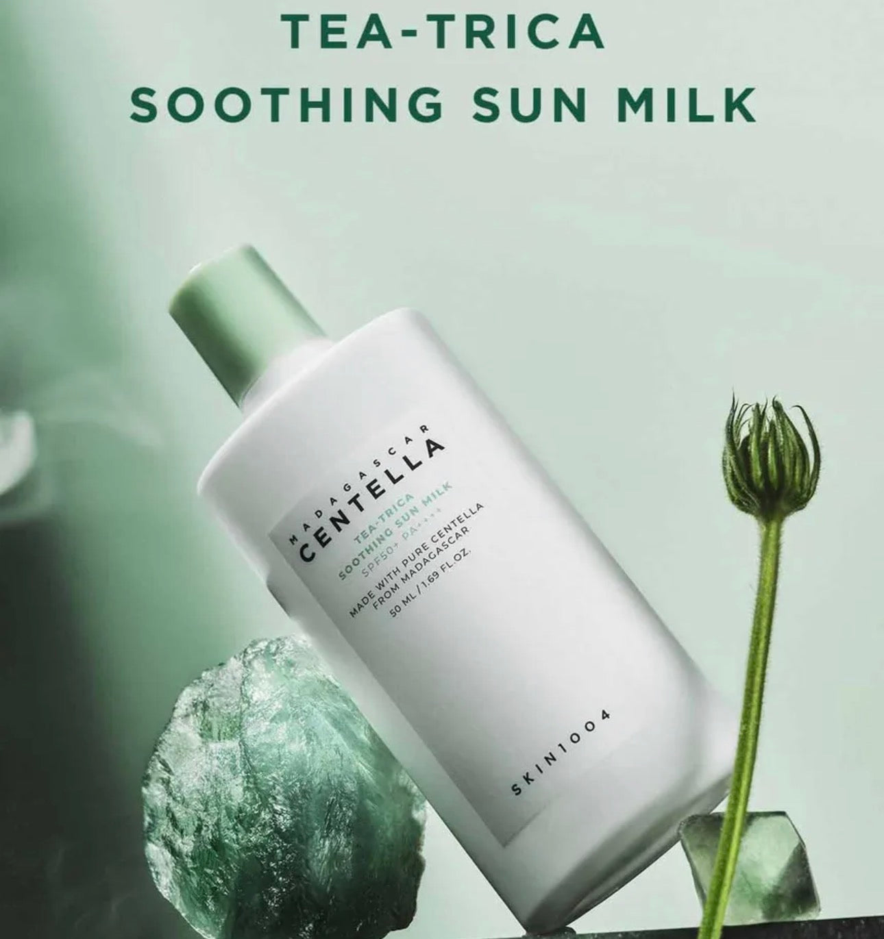 SKIN1004 - Madagascar Centella Tea-Trica Soothing Sun Milk spf50++- Lait solaire apaisant centella et tea tree de Madagascar