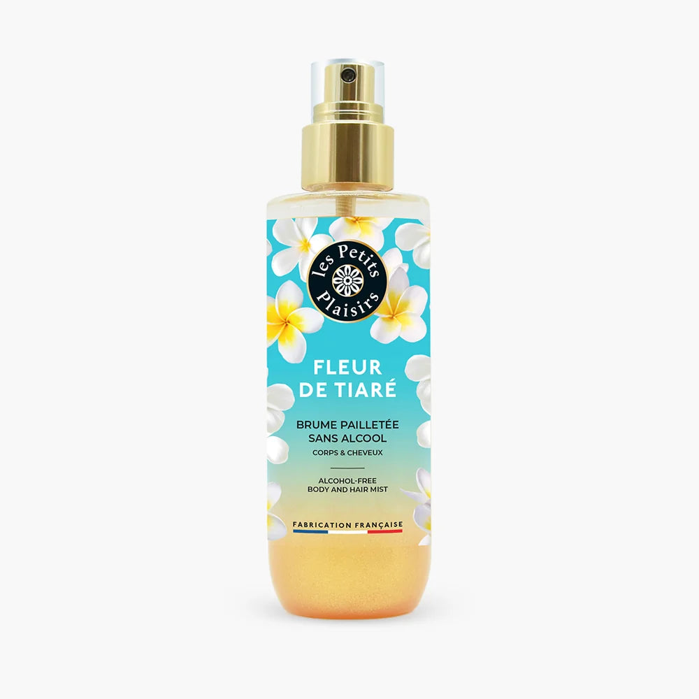 brume pailletée les petits plaisirs FLEUR DE TIARE 200ml