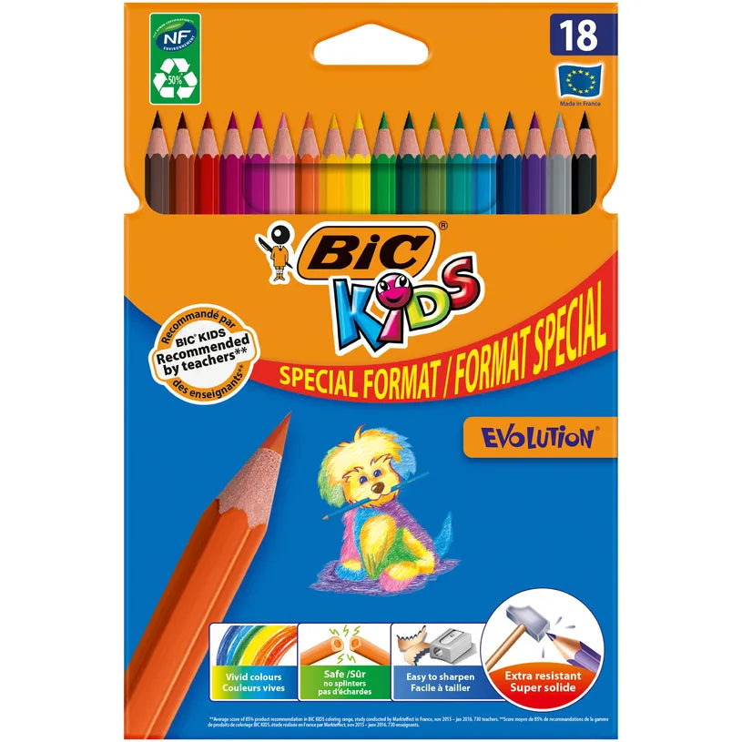 crayon de couleur bic kids evolution 18 PCS