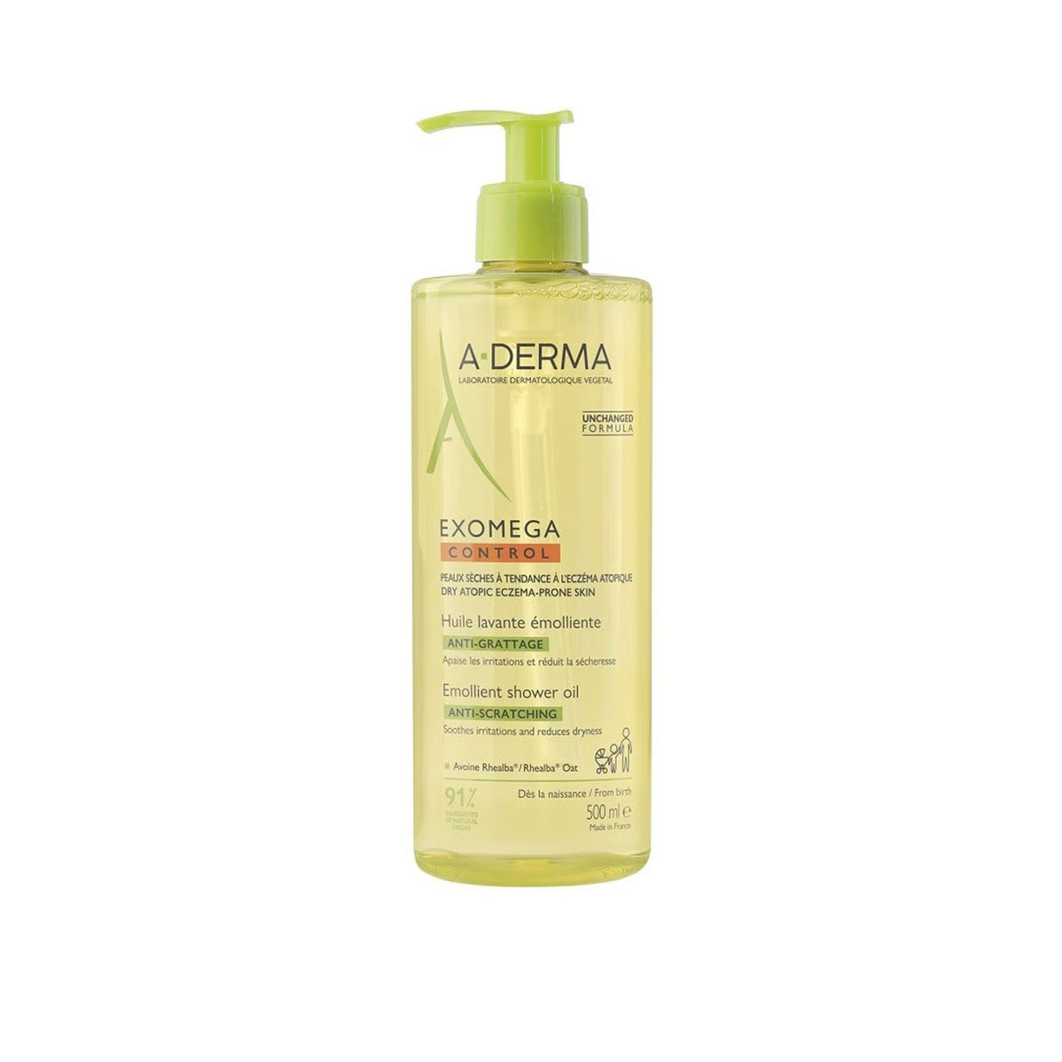 aderma exomega control huile lavante emolliente 500ml