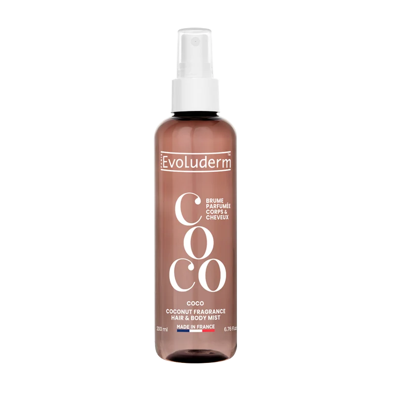 brume parfumée corps et cheveux evoluderm coco
