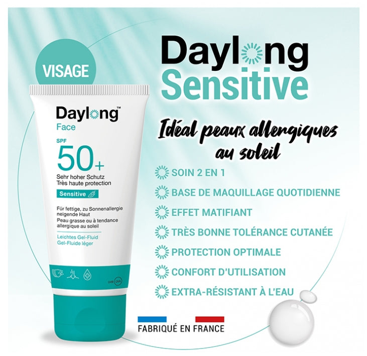 Daylong Sensitive Face Gel-Fluide Léger SPF 50+ 50 ml