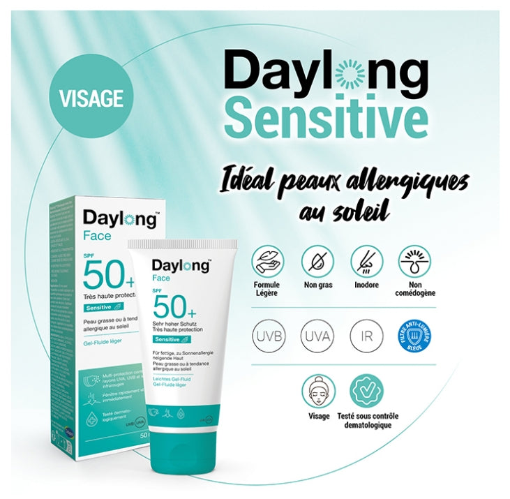 Daylong Sensitive Face Gel-Fluide Léger SPF 50+ 50 ml