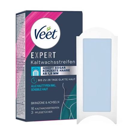 bandes de cire veet expert 16 pieces maillot bikini peaux sensibles