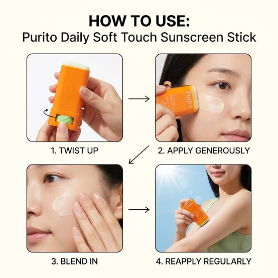 purito daily soft touch sunscreen stick spf50+ pa++++ 20g
