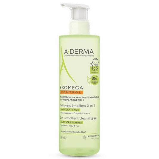 aderma exomega control gel lavant emollient anti grattage 500ML