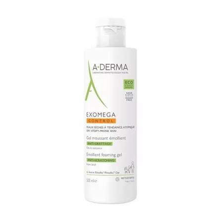 aderma exomega control gel moussant emollient anti grattage 500ml