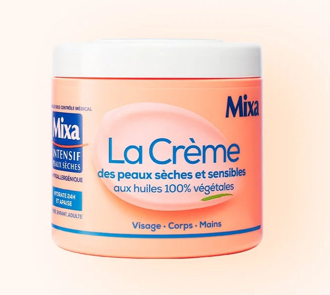 MIXA La Crème pour Peaux Sèches et Sensibles - Visage, Corps, Mains 400ML