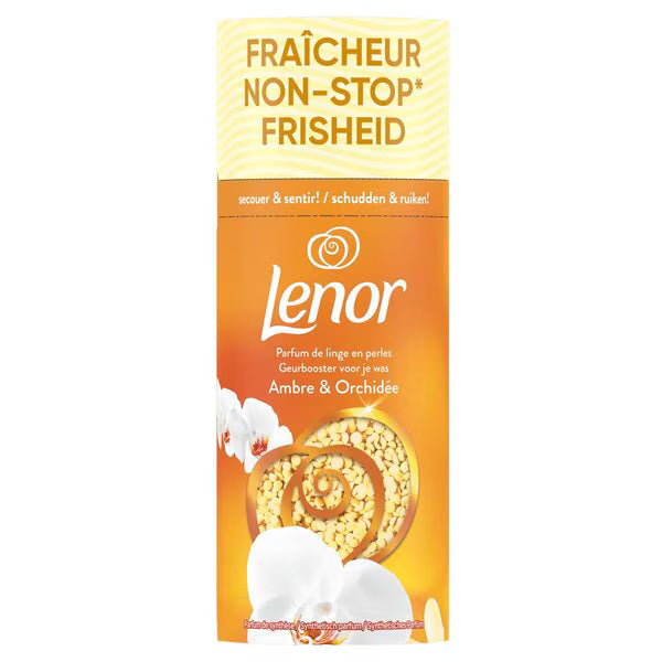 lenor parfum de linge en perles ambre et orchidée