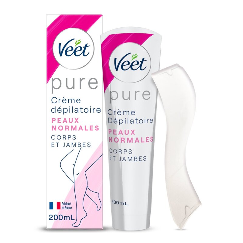 créme dépilatoire Veet pure pour peaux normales corp et jambes 200ml